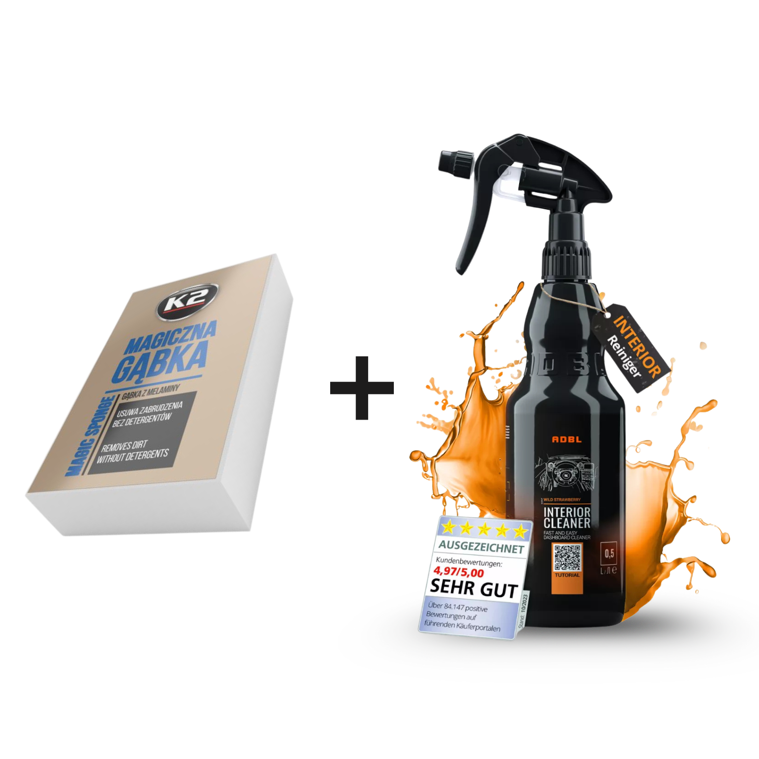 K2 Magic Sponge + ADBL Interior Cleaner Set