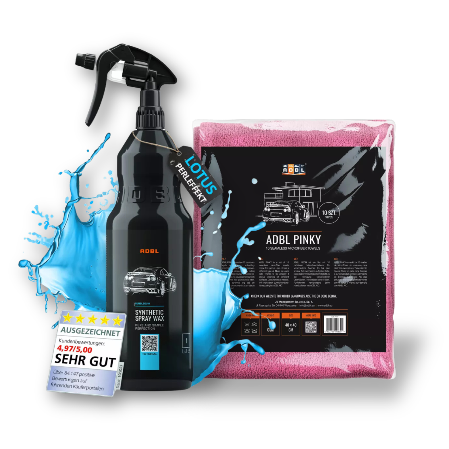 ADBL Sintetični vosek 1L + Microfiber Set 10x 350gsm
